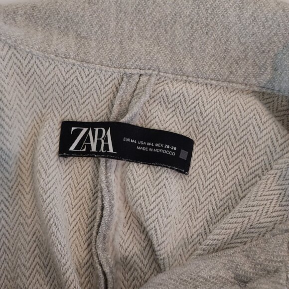 Zara Light Gray Button Front Shacket Size M-L - Picture 8 of 8